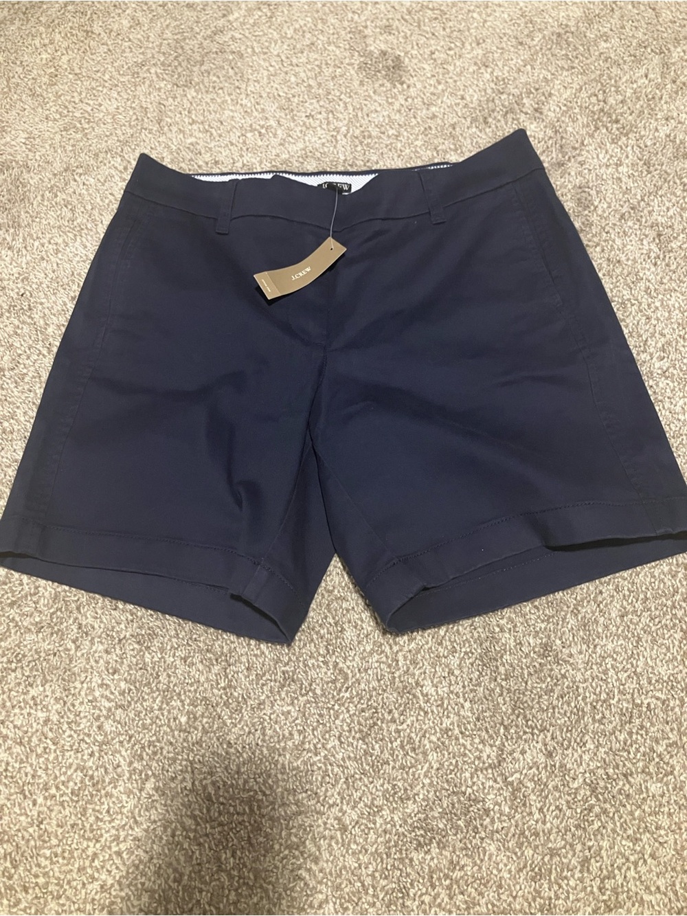 NWT J. CREW 7” STRETCH NAVY BLUE CHINO SHORT SIZE 6